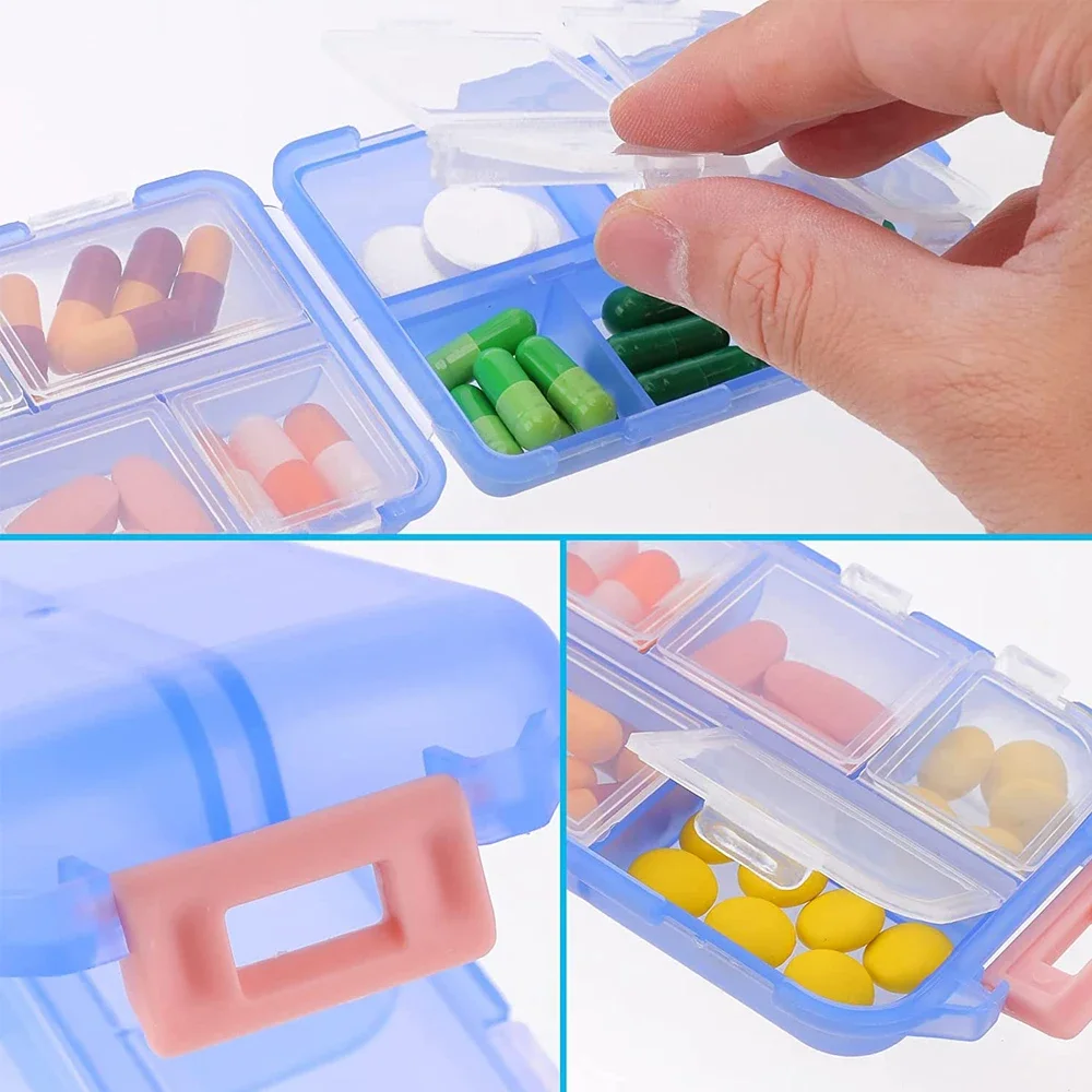 Weekly Travel Pill Organizer Small Portable Pocket Case Pill Box for Pills Storage