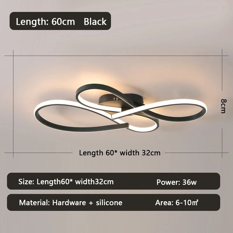 Modern LED Ceiling Chandelier Black Minimalist Ceiling Light Fixture