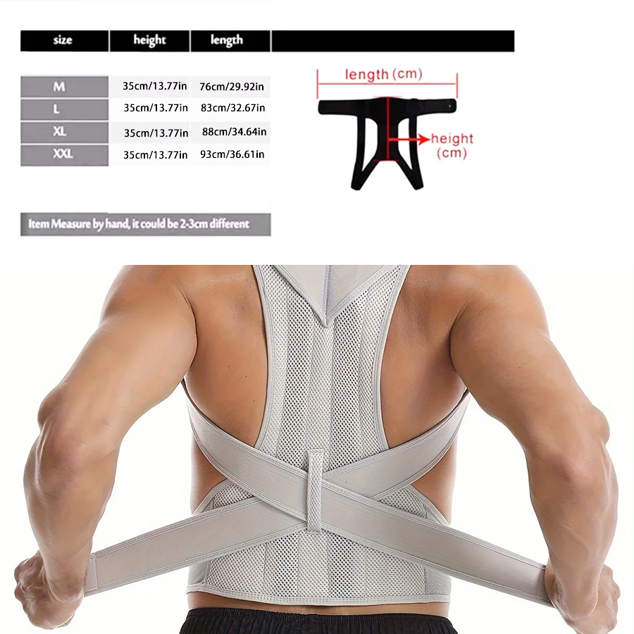 Adjustable Posture Corrector Back Brace with Lumbar Support for Pain Relief and Alignment