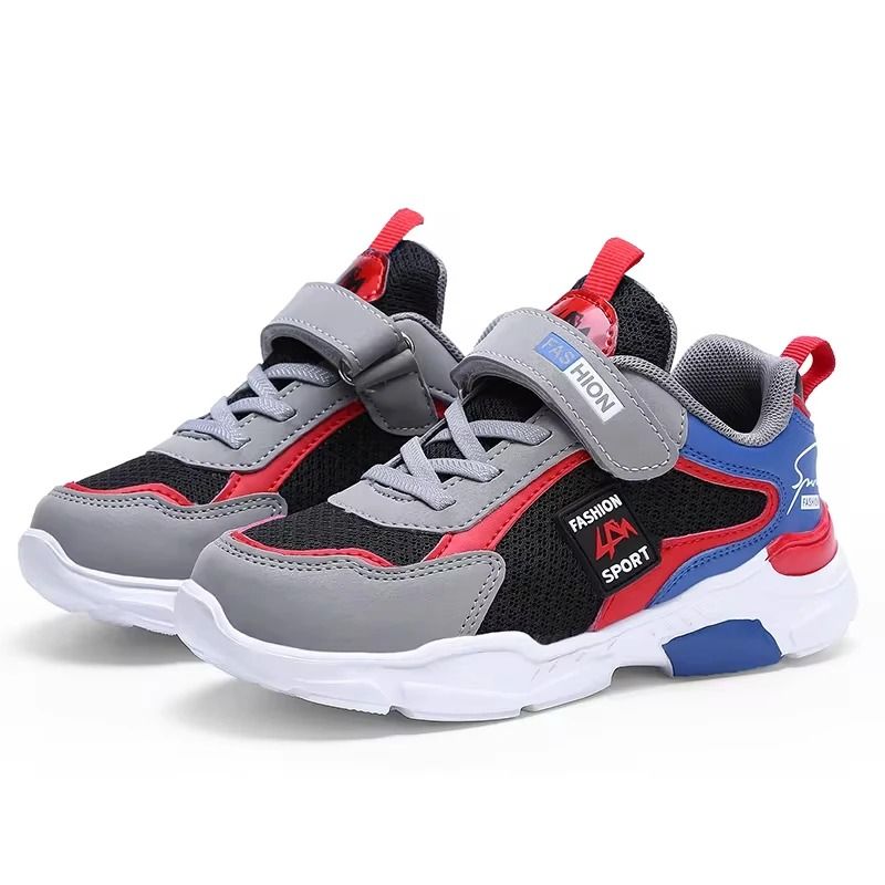 Kids Sneakers Breathable Mesh Running Shoes with Hook and Loop Closure