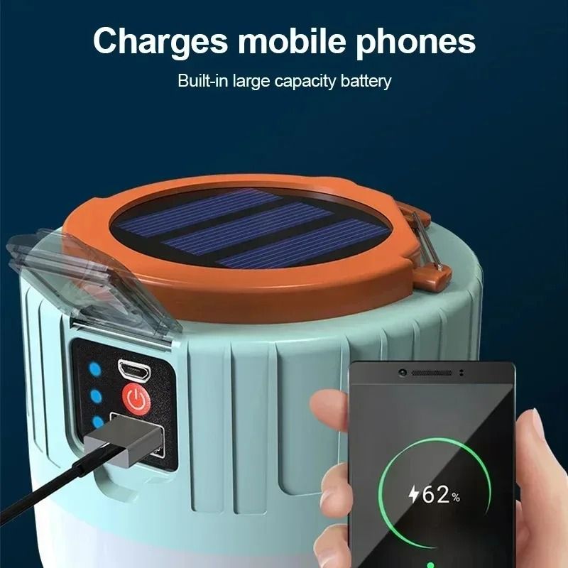 Solar Camping Light Remote Control Power Bank LED Tent Lamp
