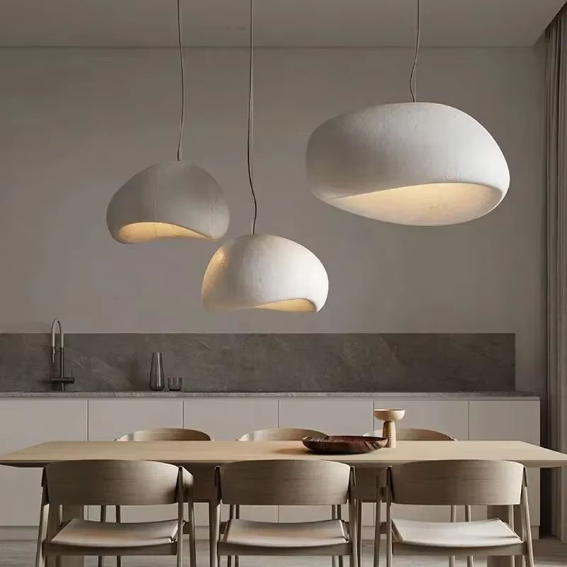 Nordic Wabi-Sabi Pendant Light – Minimalist E27 LED Hanging Lamp for Dining Room, Bedroom & Loft Interiors