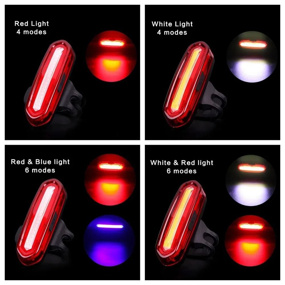 Improve your visibility and ride safer with this USB rechargeable bicycle rear light designed for MTB and road bike use.