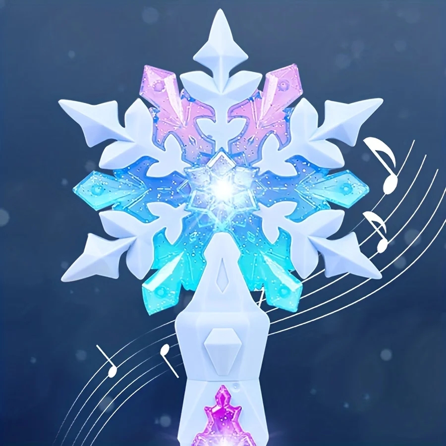 Princess Snowflake Light Up Wand Toy with Sound for Kids Cosplay