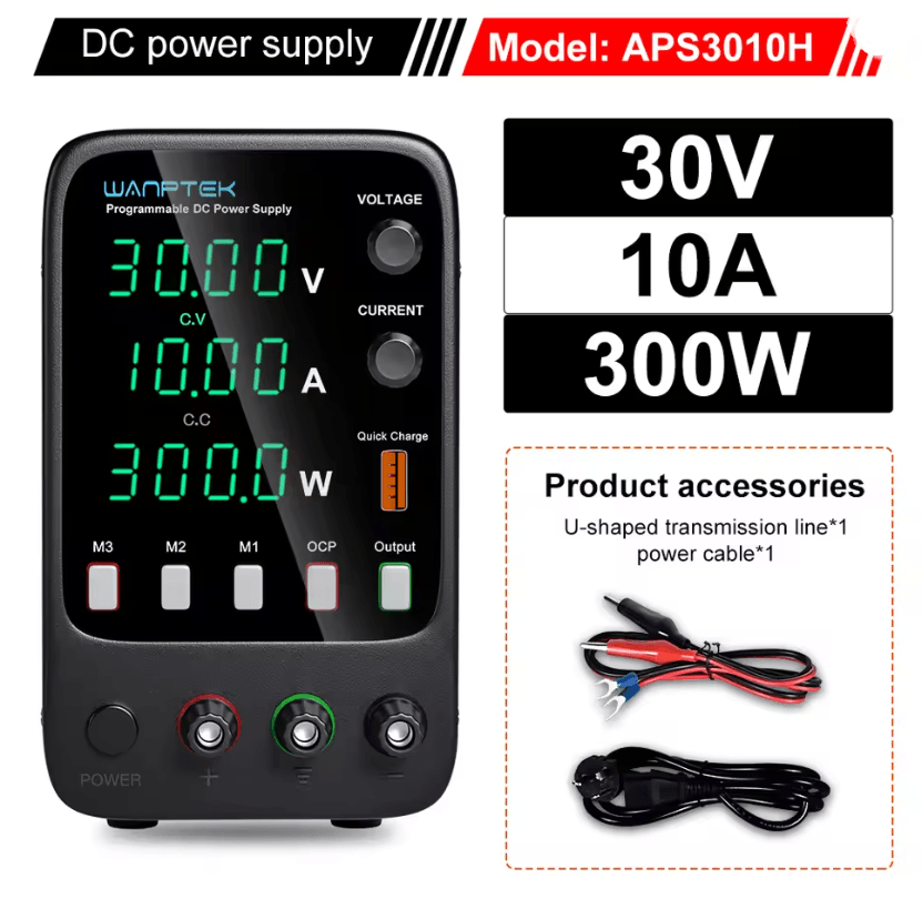 Programmable DC Power Supply 30V 10A Wanptek WPS3010H Adjustable Bench Unit