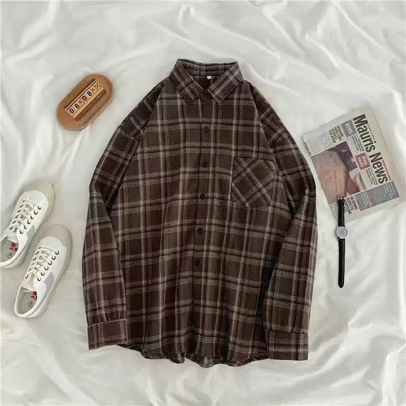 Korean Fashion Casual Women Autumn Long Sleeve Oversize Shirt, Fall Outwear Tops Blusas Mujer
