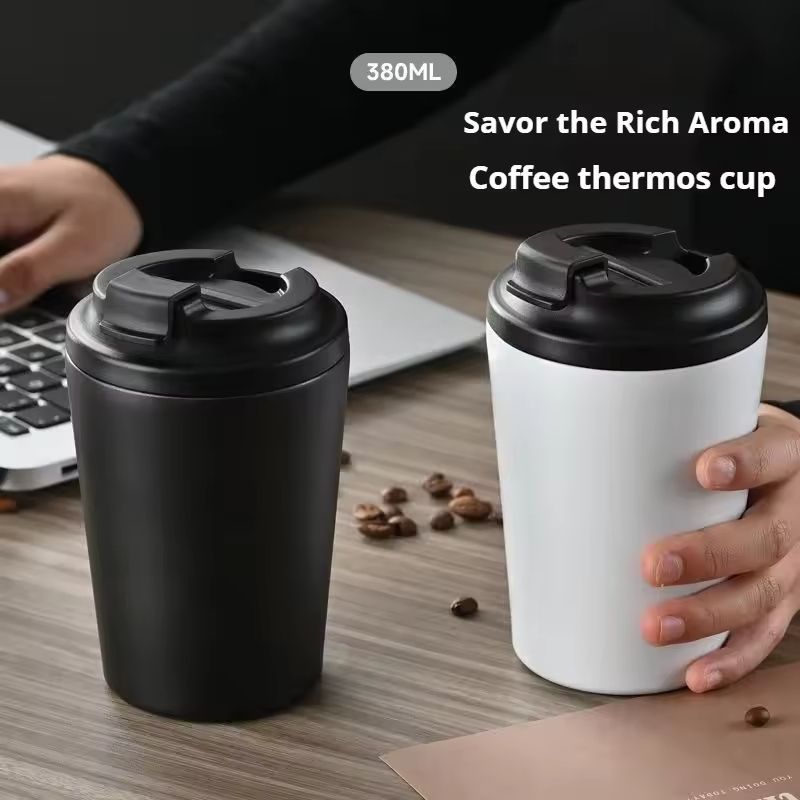 12 oz Stainless Steel Insulated Travel Coffee Mug with Non Slip Base and Leak Proof Lid