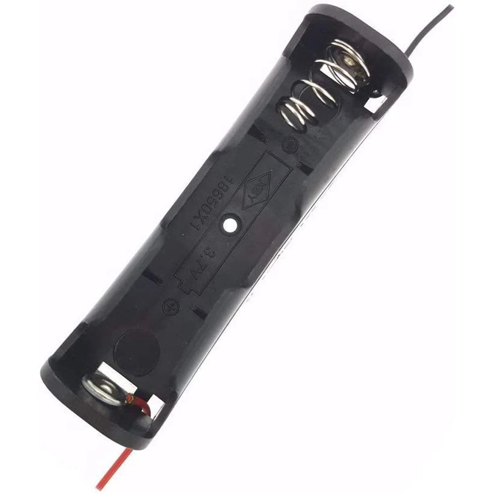10-Piece 18650 Battery Holder Set – DIY Single-Slot Plastic Storage Box with Pre-Soldered Lead Wires