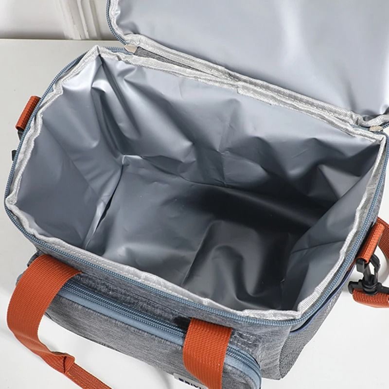 Double Layer Lunch Bag Large Capacity Insulated Cooler Tote