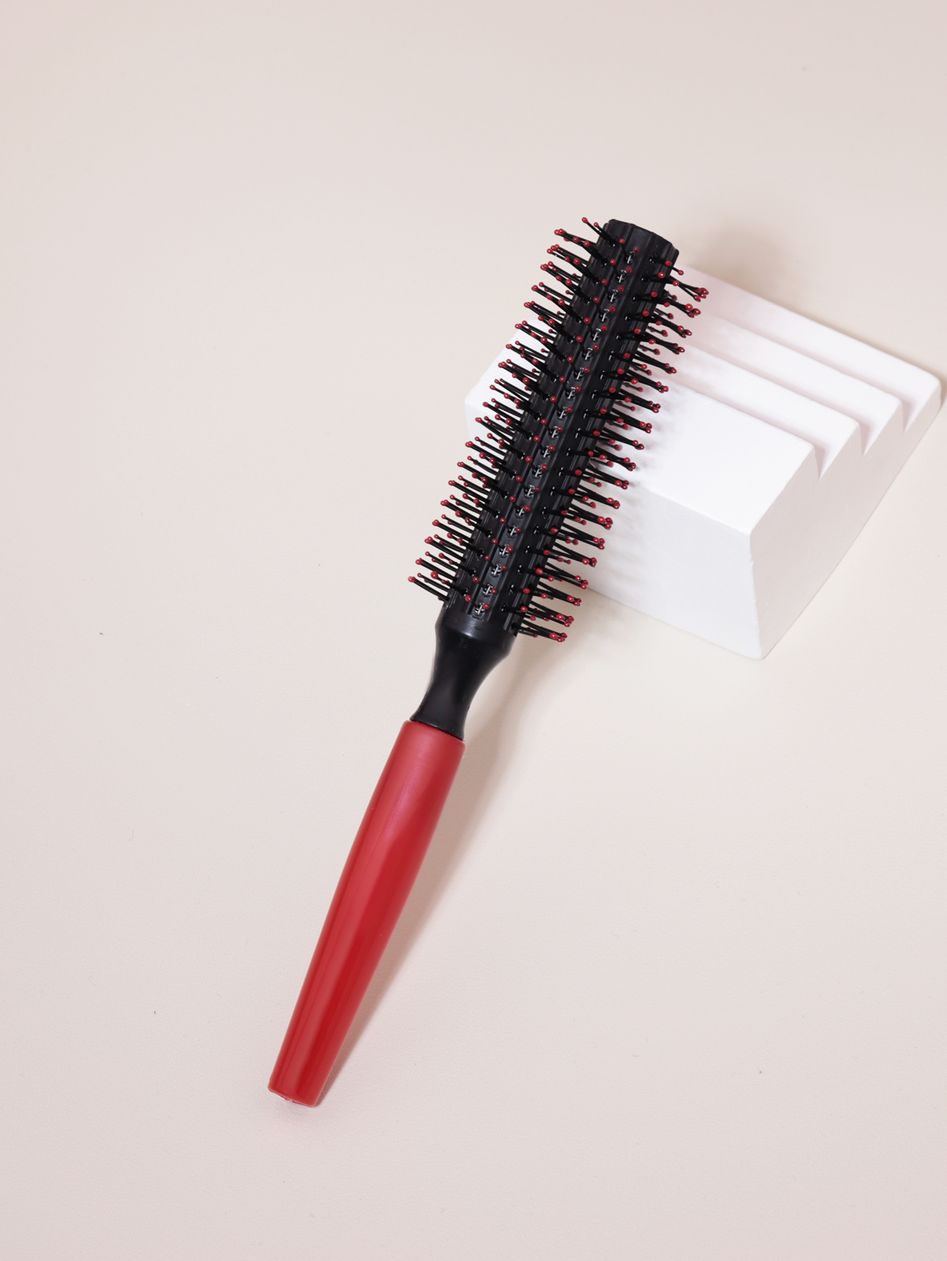 Professional Anti-Static Cylindrical Bristle Hair Styling Round Comb, Nylon Teeth Roller Comb for Curly Hair