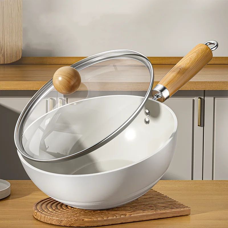 Ceramic Non Stick Pan Deep Skillet Wok for Induction and Gas Stoves