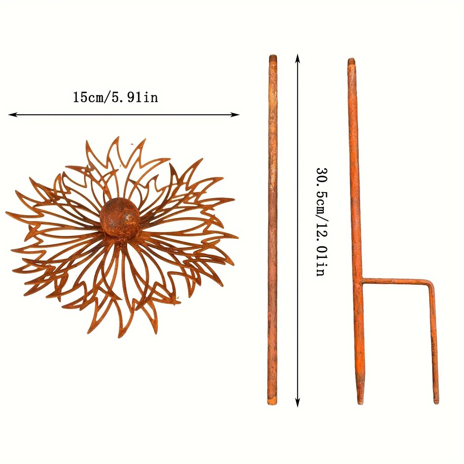 Rustic Bluebonnet Metal Garden Stake, Weathered Iron Yard Art Accent