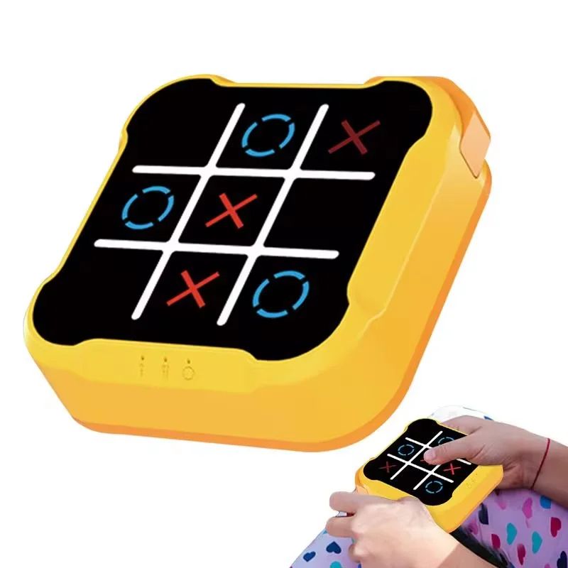 Electronic Tic Tac Toe Game, Portable Puzzle Board, Montessori Tabletop Chess Set for Family Fun