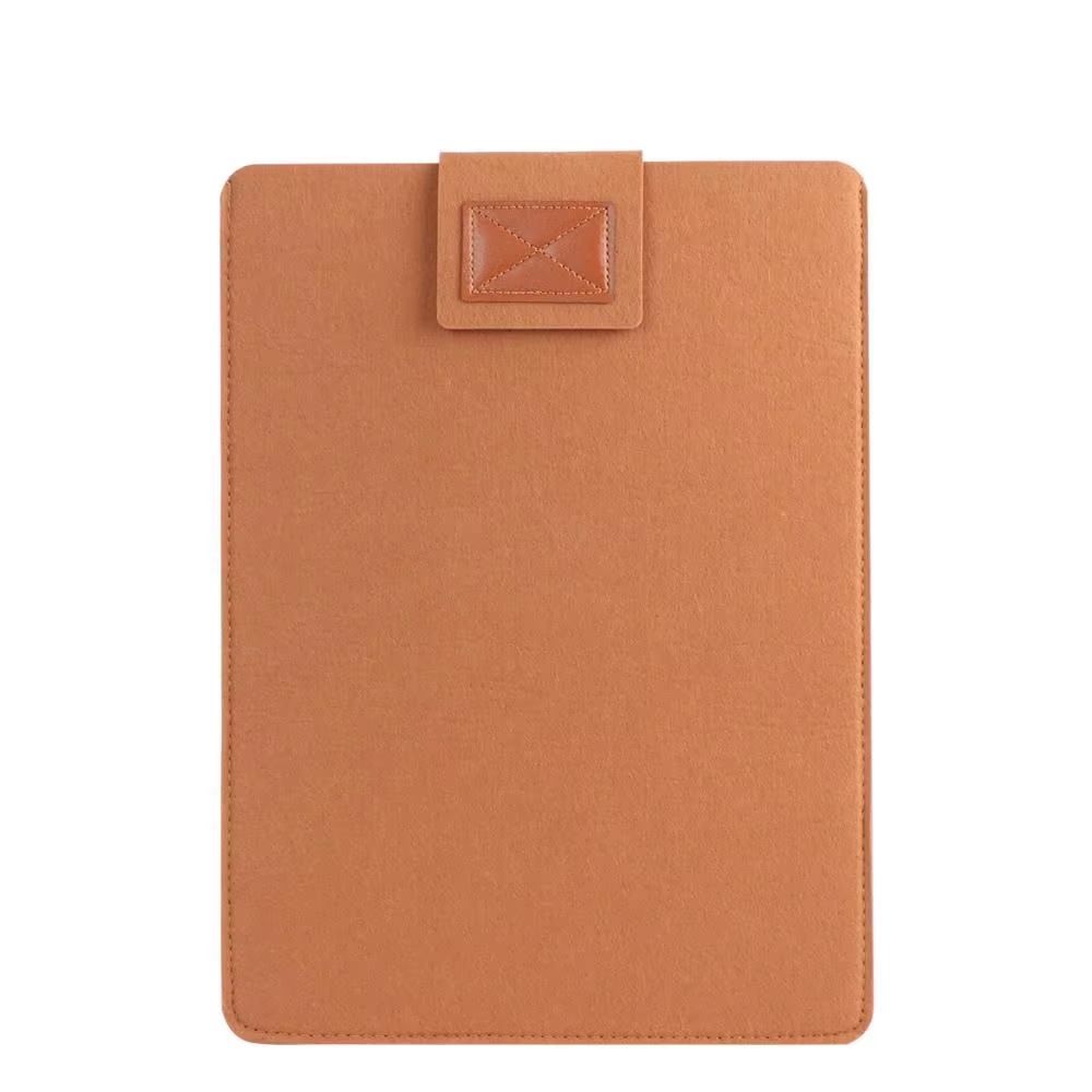 Ultra Thin Wool Felt Laptop Sleeve With PU Leather Stand Case