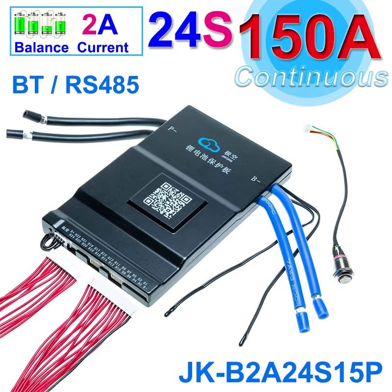 JK-BMS Smart Bluetooth Active Balance Battery Management System – Li-ion, LiFePO4, LTO Battery Protection 12V–48V 200A–3