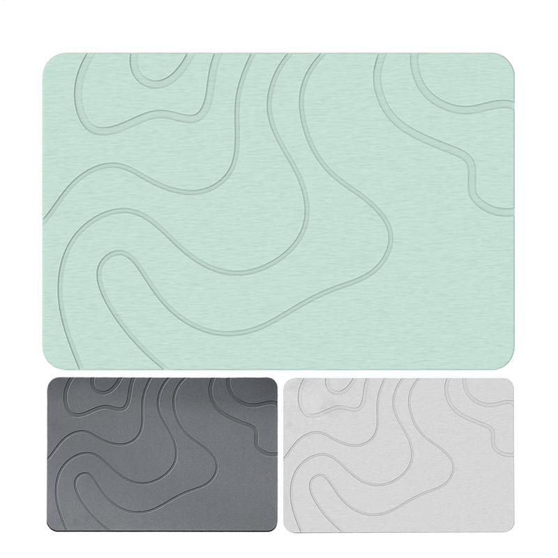Quick Drying Diatomite Stone Shower Mat, Indoor Diatomite Stone Bath Mat, Water Absorption Soft Mud Mat for Entryway
