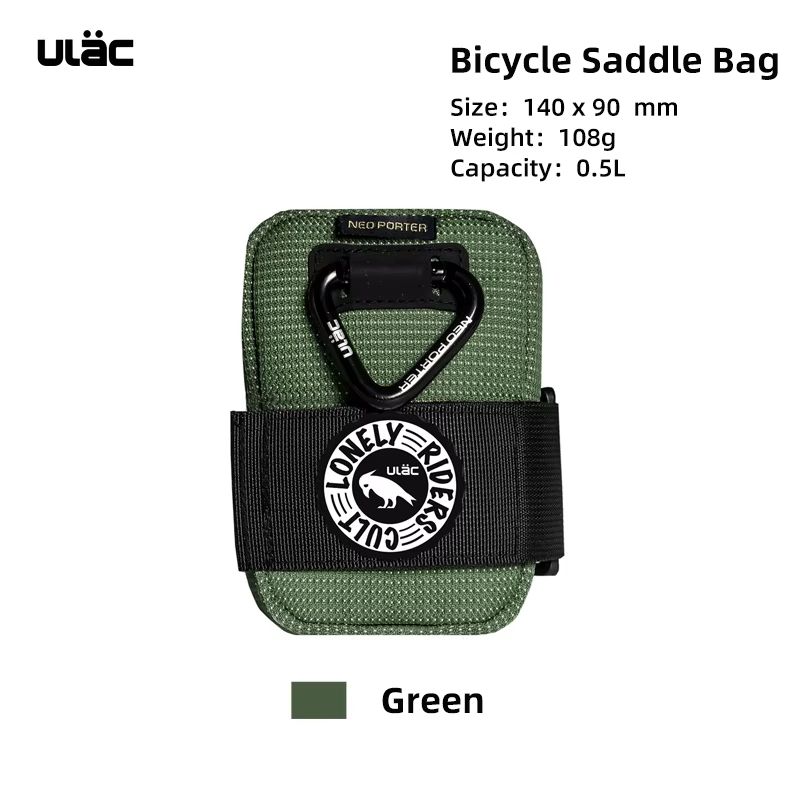 ULAC 0.5L Waterproof Bicycle Saddle Bag Shockproof Mini Rear Tail Pouch