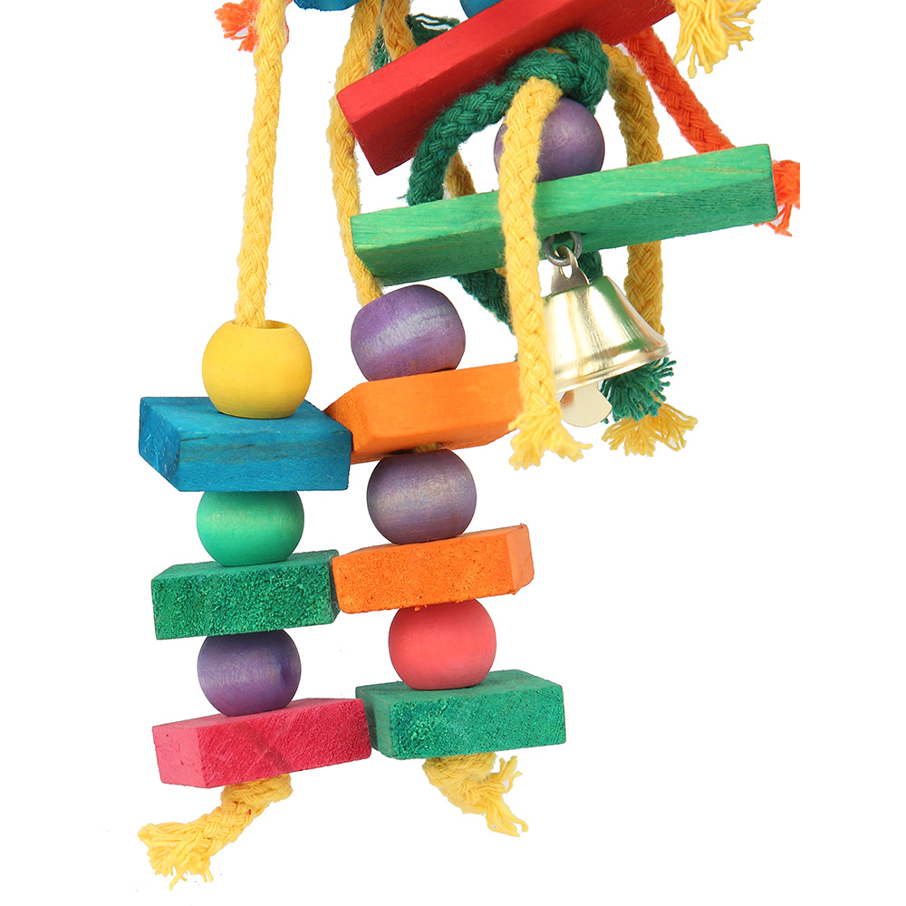 Wood Parrot Bird Toys, Love Bird Cage Funny Training Toy, Cotton Rope Parrot Toy, Bite Resistant Bird Tearing Pet