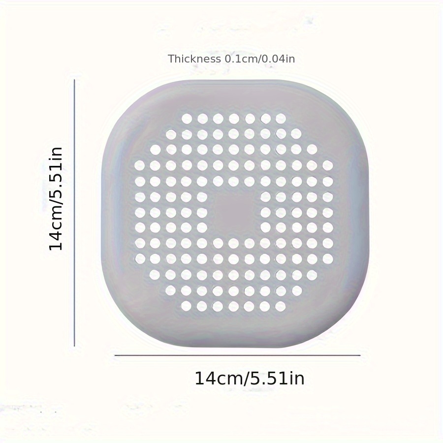 Square Silicone Drain Cover - Bathroom Hair Filter, Drainage Mat for Household Use