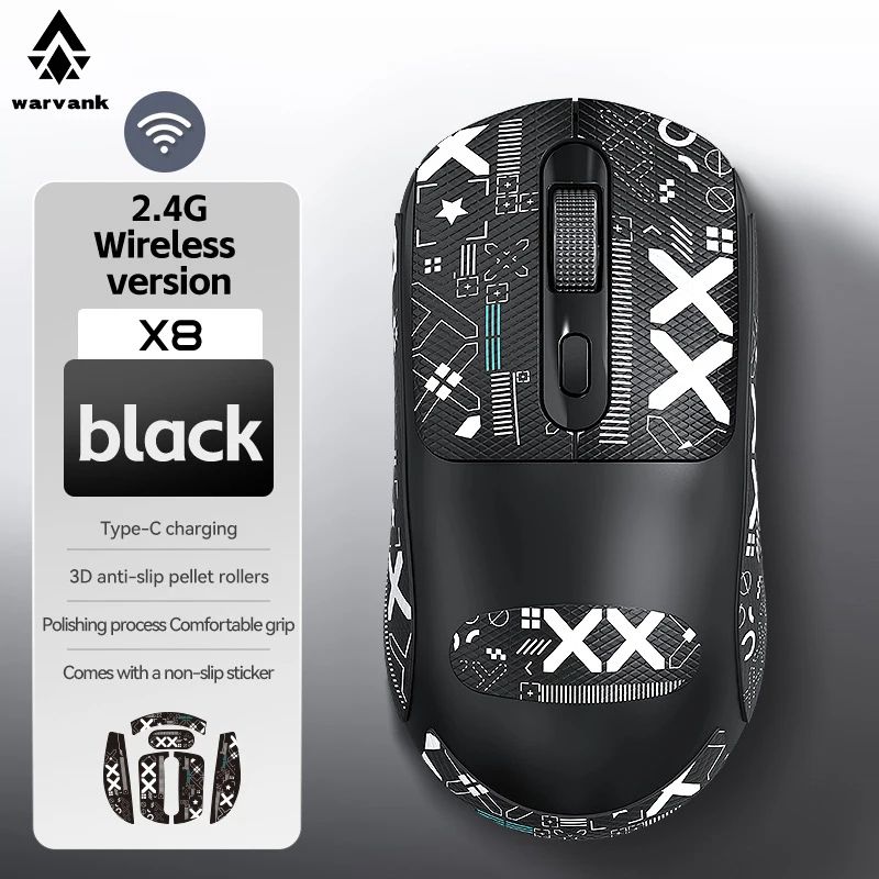 Warvank X8 Rechargeable Wireless Gaming Mouse with Type-C Fast Charging