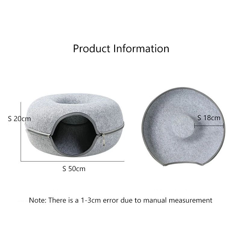 CozyLoop Play Tunnel Bed – Cat Tunnel Toy & Donut Bed for Indoor Cats and Small Pets