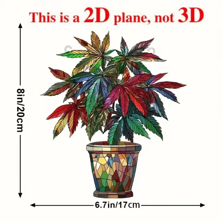 Acrylic Hanging Flower Suncatcher – 2D Plant Basket Sunlight Catcher Decor