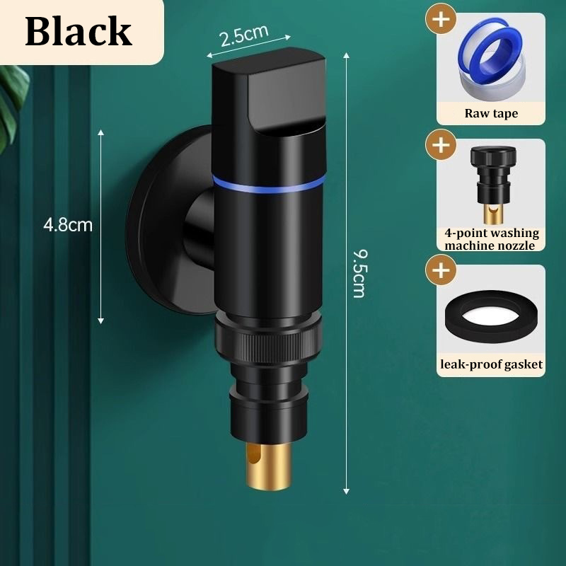 All-Copper Automatic Water Stop Valve Clip-on Faucet Joint Washing Machine Drum Universal