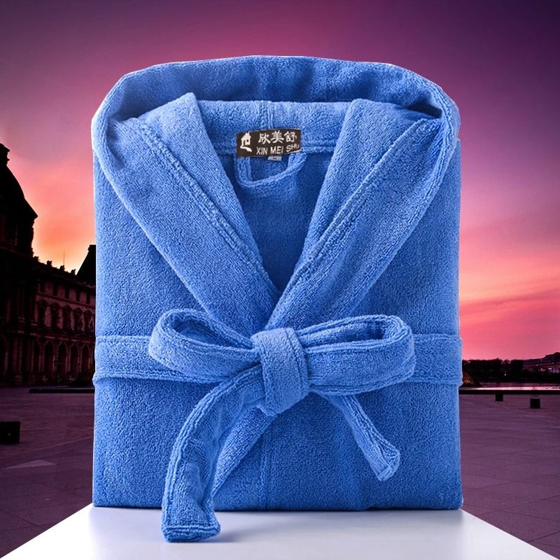 Mens Hooded Cotton Terry Bathrobe Long Towel Robe for Big and Tall