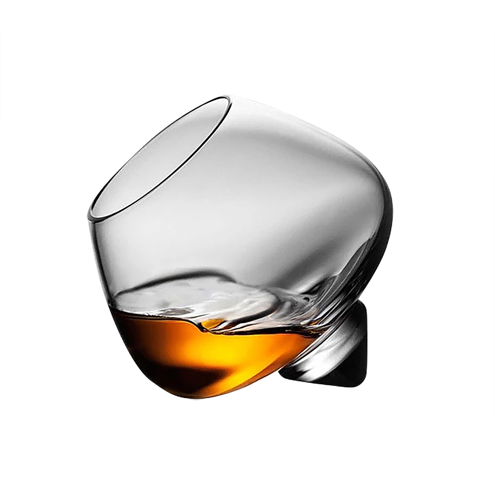 Rotating Whiskey Glass High Belly Cigar Cocktail Wine Tumbler Glass For Bar and Party
