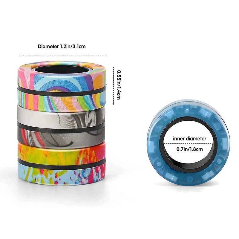 Magnetic Fidget Spinner Rings Set 3PCS Stress Relief Toy for Adults and Kids