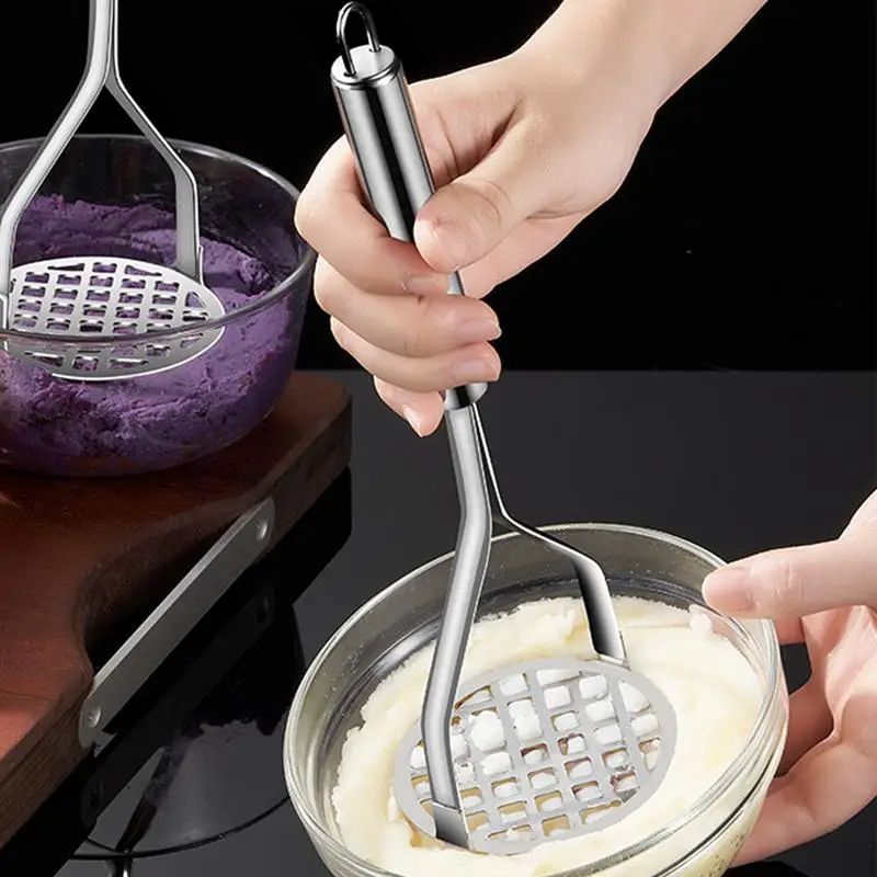 Stainless Steel Potato Masher & Hand Potato Press for Avocado and Ground Beef