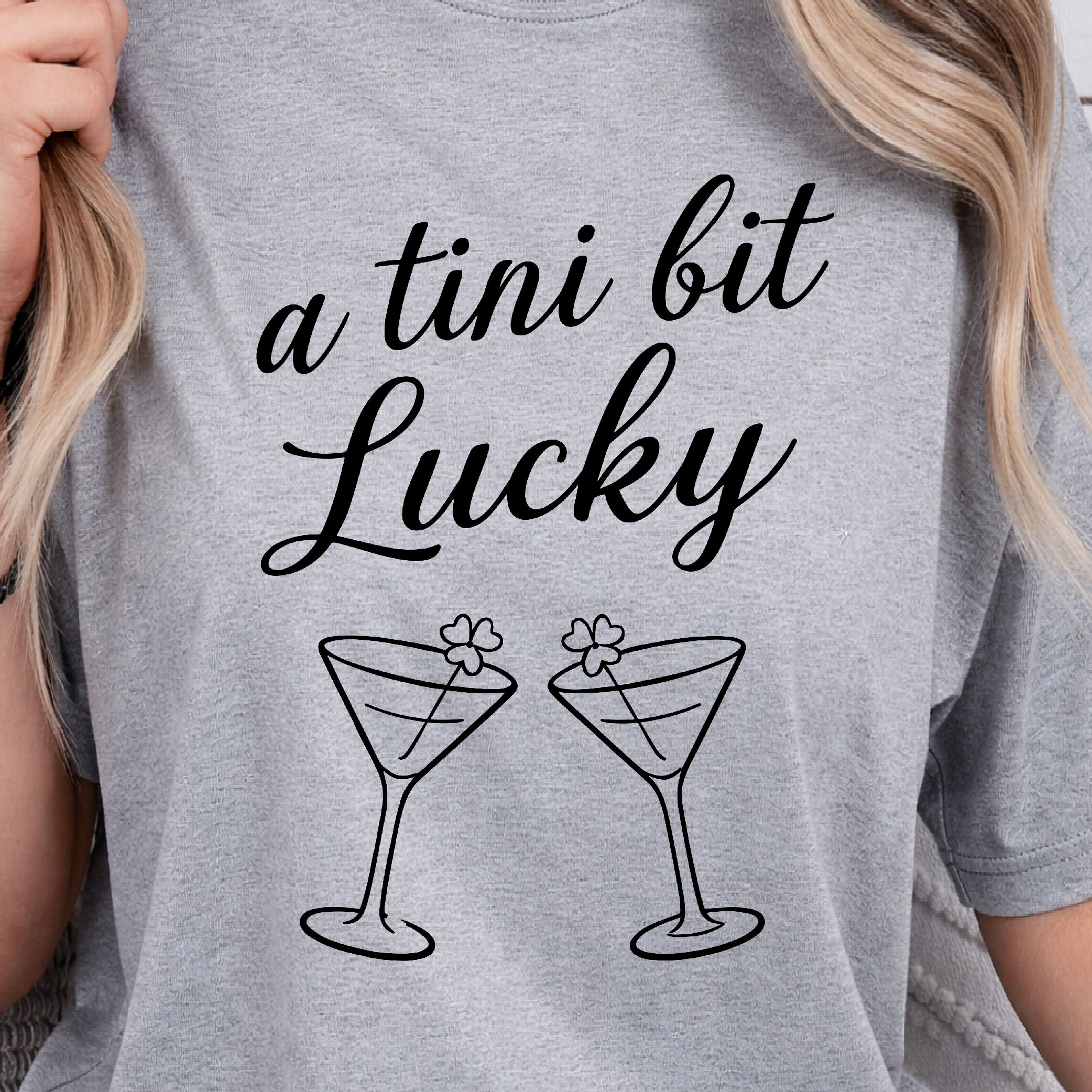 A Tini Bit Lucky Shirt, St. Patrick's Day T-Shirt, Funny Lucky Tee