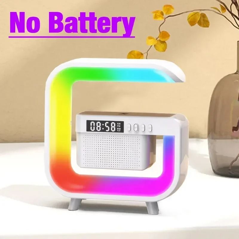 Home Bluetooth Speaker with Wireless Charger and RGB Alarm Clock