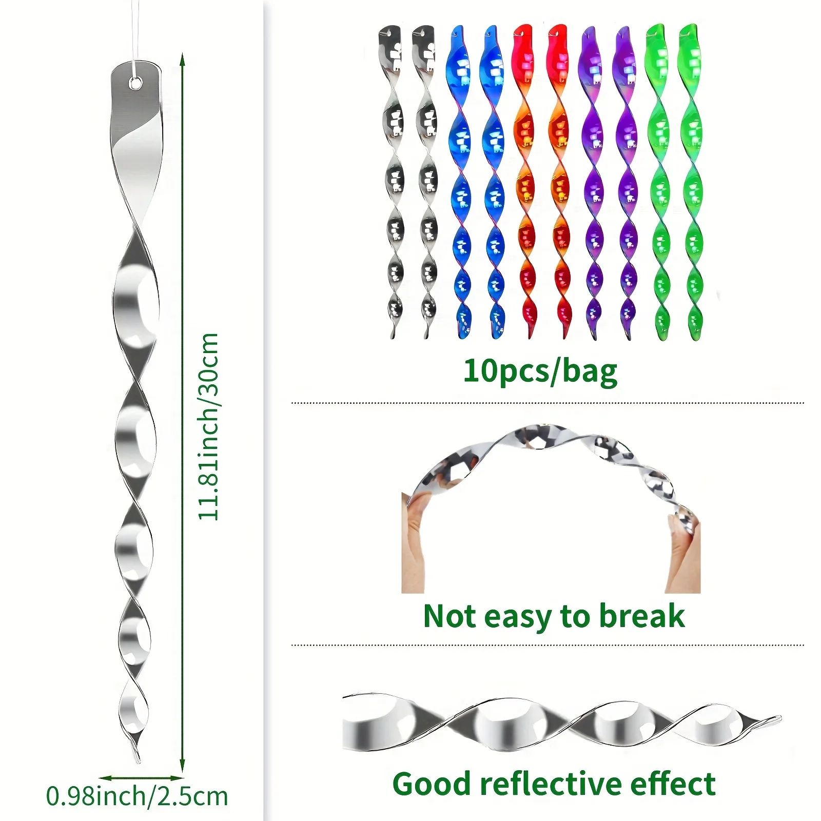 Reflective Bird Repellent Wind Spirals