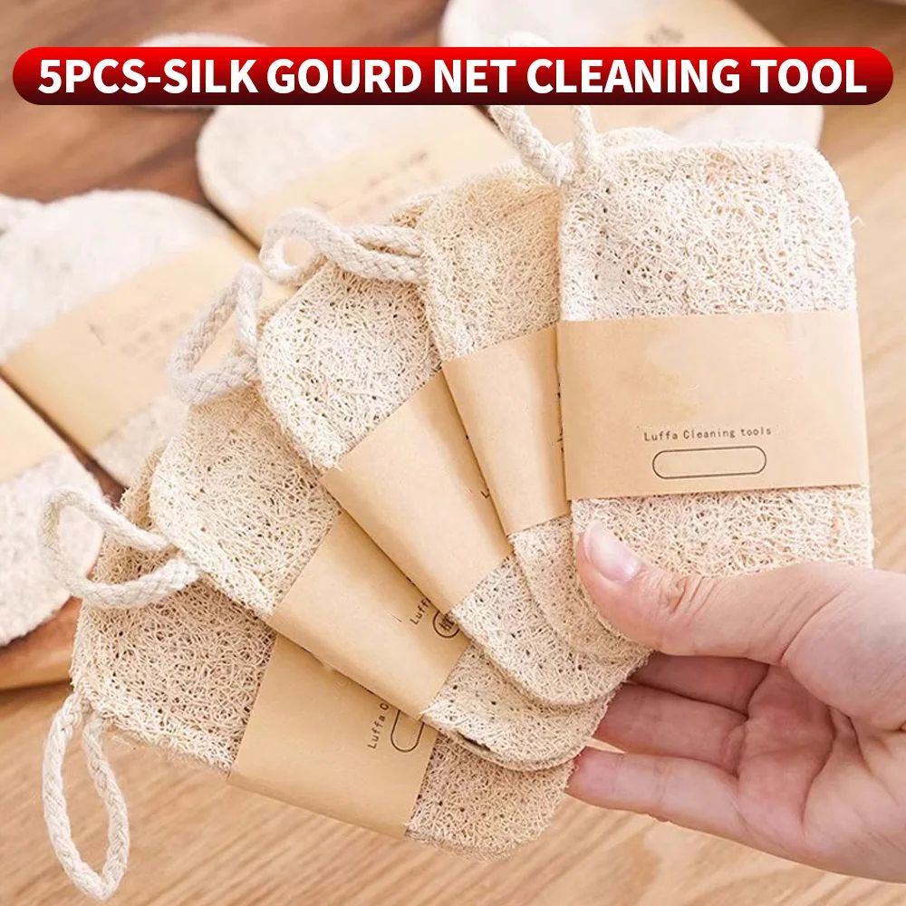 Double Layer Natural Loofah Kitchen Sponge Eco Friendly Scrubber Pads