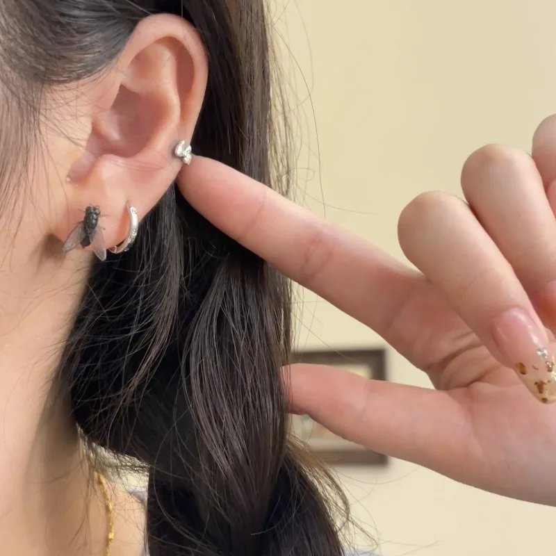 Funny Simulation Stud Earrings, Creative Abstract Flies Earrings, Women Party Jewelry, Friends Gift