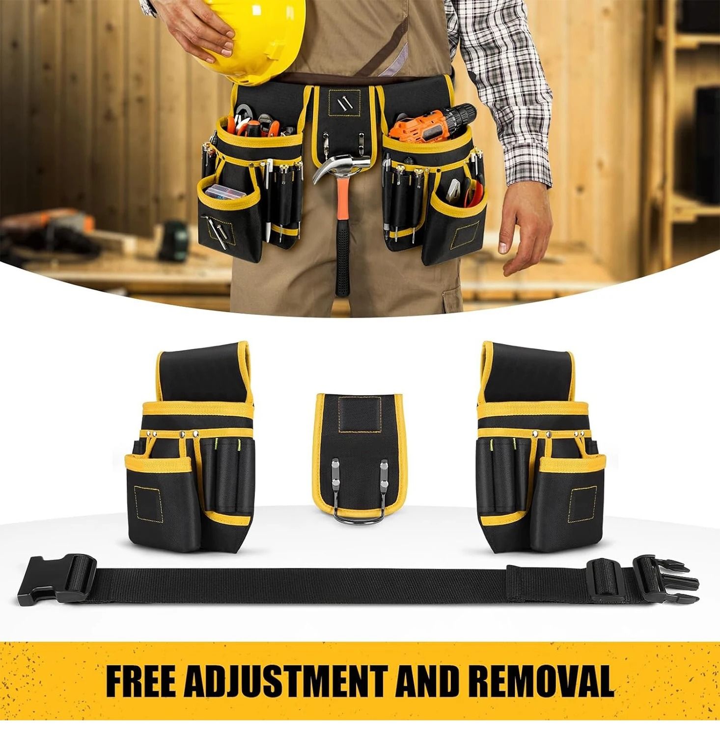 Versatile Tool Belt Bag & Heavy-Duty Waist Apron