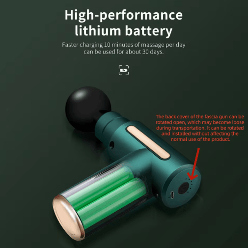 Mini Fascia Massage Gun Powerful Deep Tissue Muscle Massager with 4 Attachments