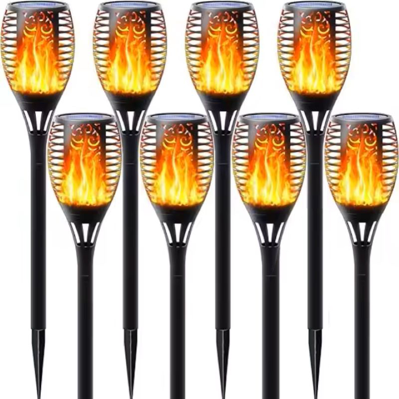 Waterproof Solar Light Outdoor with Flashing Flame, 12LED Solar Flashlight, Christmas Garden Decoration Lighting