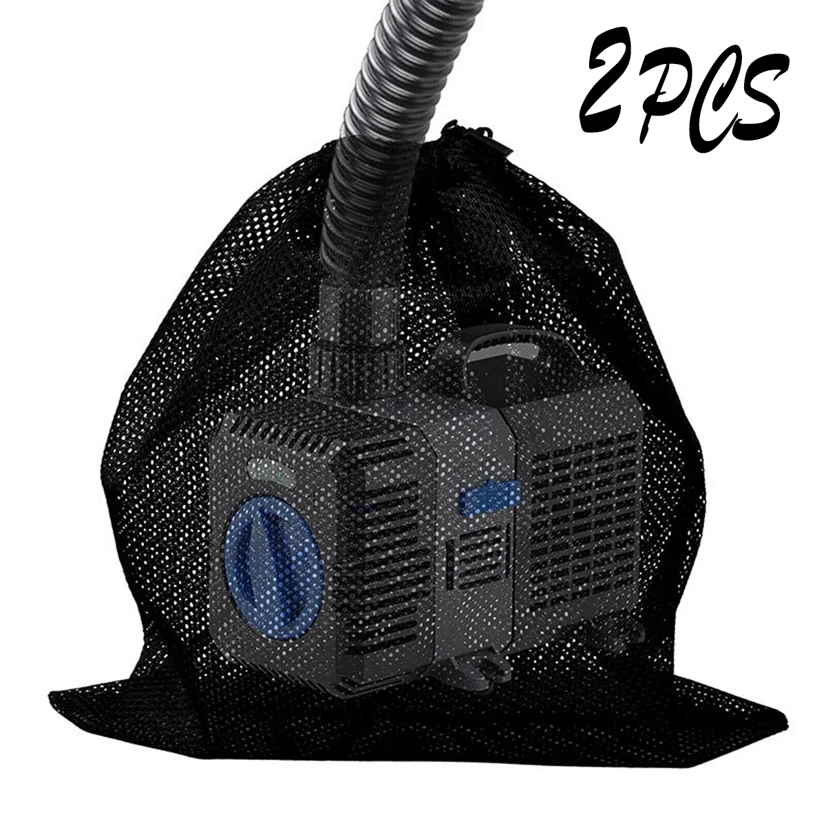 Anti clog Pump Barrier Bag, Mesh Pump Filter with Drawstring, Reusable Pond Protector for Biological Filter