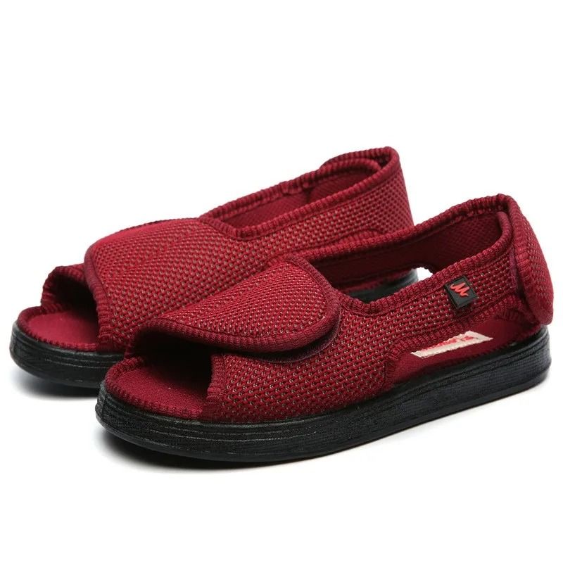 Adjustable Diabetic Widened Shoes Non-Slip Breathable Sandals for Swollen Feet and Thumb Valgus Relief