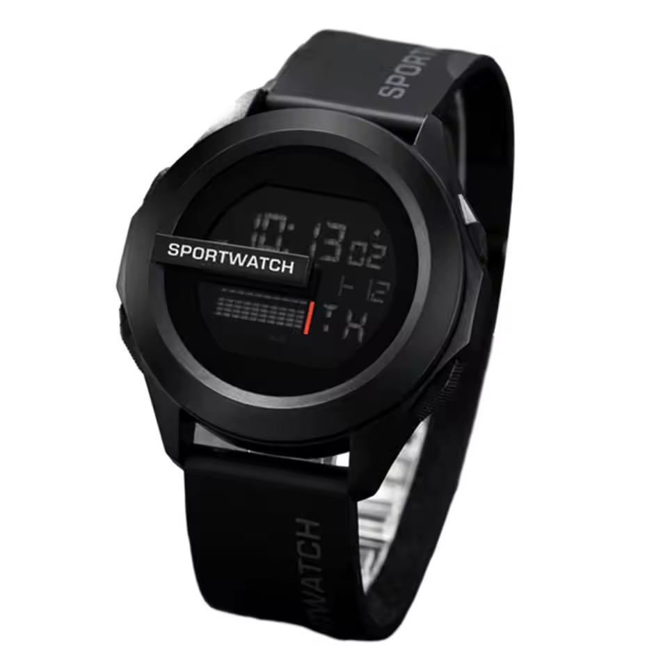 Waterproof Fitness Sport Watch, LED Digital Alarm Clock for Men, Multifunctional Male Clock