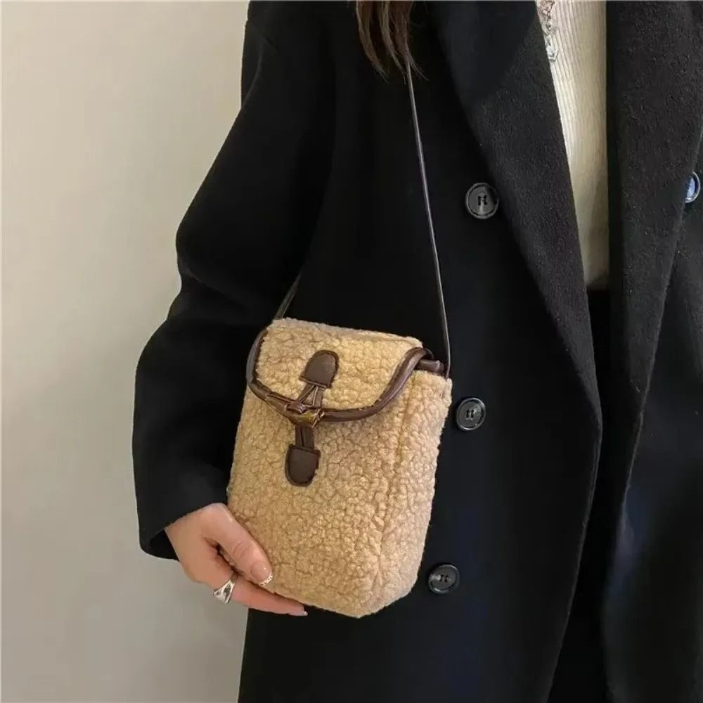 Plush Lambswool Mini Phone Handbag