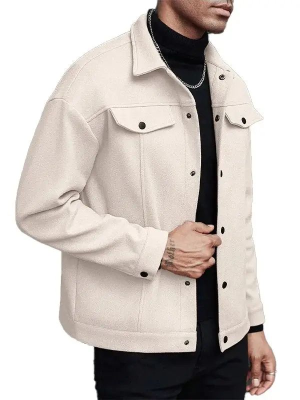 Mens Turtleneck Wool Jacket Casual Business Winter Coat