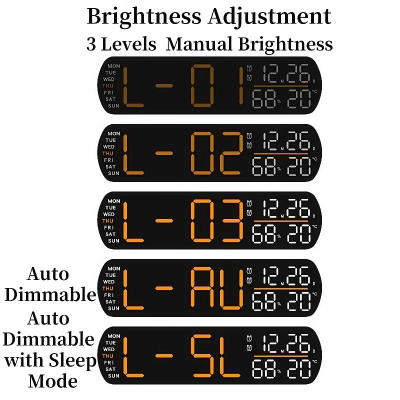LED Digital Alarm Clock with Temperature and Humidity