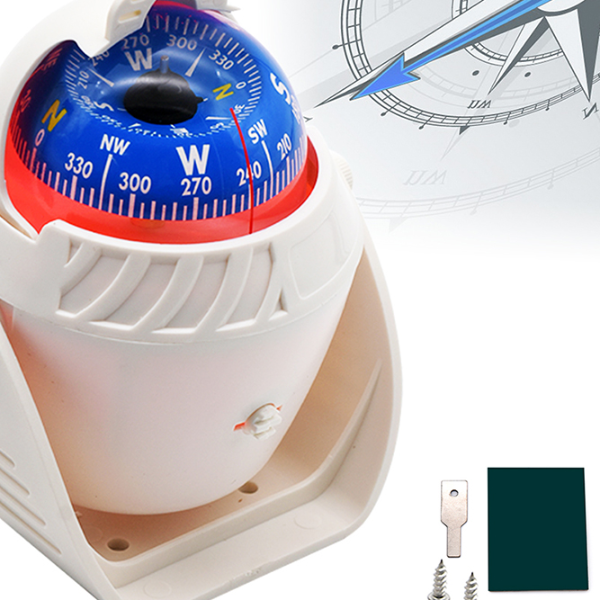 Marine Boat Compass with LED Light Waterproof Pivoting Navigation Compass for Accurate Marine Direction