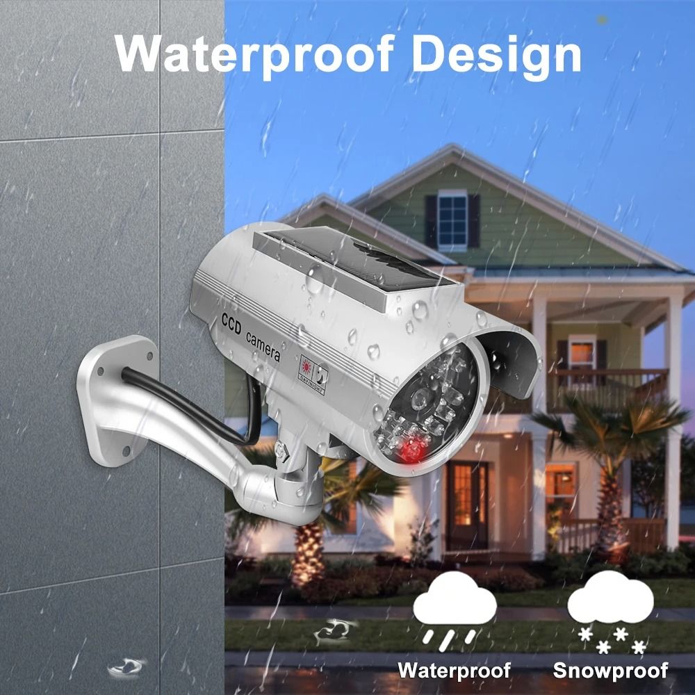 Simulation Solar CCTV Dummy Camera With Flashing LED Light