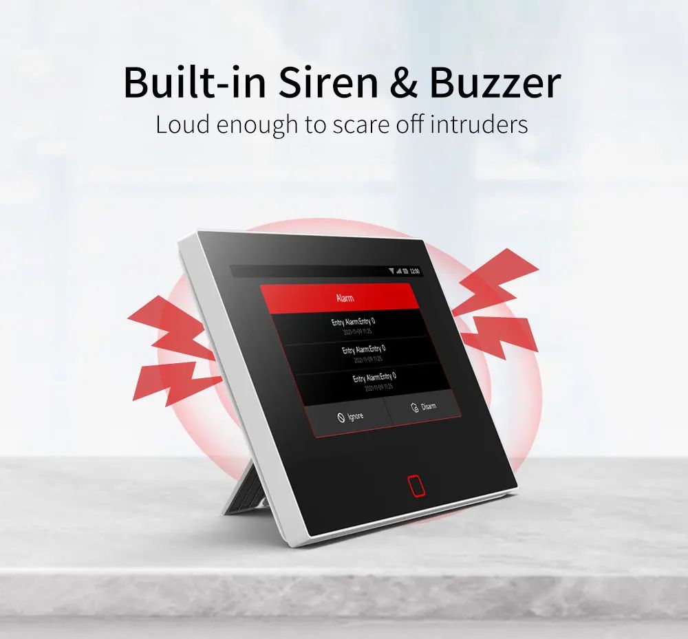 Staniot 7 inches Smart Home Alarm System – WiFi & 4G Tuya Security Kit with 120dB Siren, 5000mAh Battery, Alexa/Google
