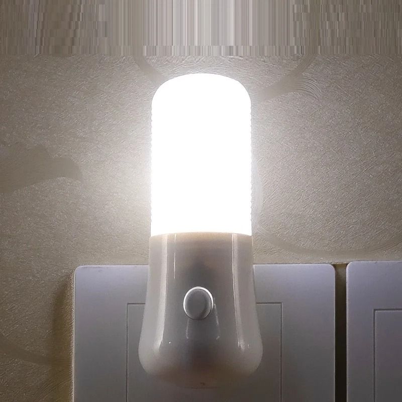 EU US Plug LED Night Light Plug-in Socket with Push Button Switch for Bedroom Hallway Baby Room Decor