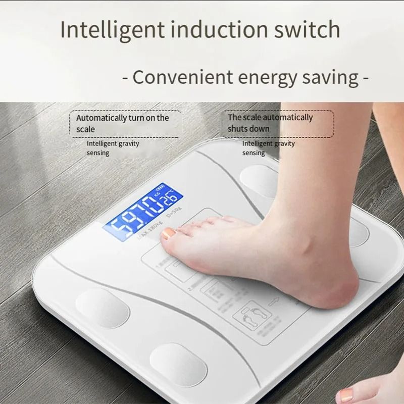 Smart Bluetooth Body Fat Scale with LED Digital Display and Mobile App Synchronization